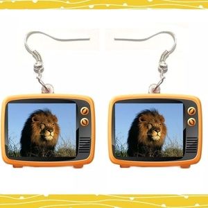 Acrylic Lion Earrings.